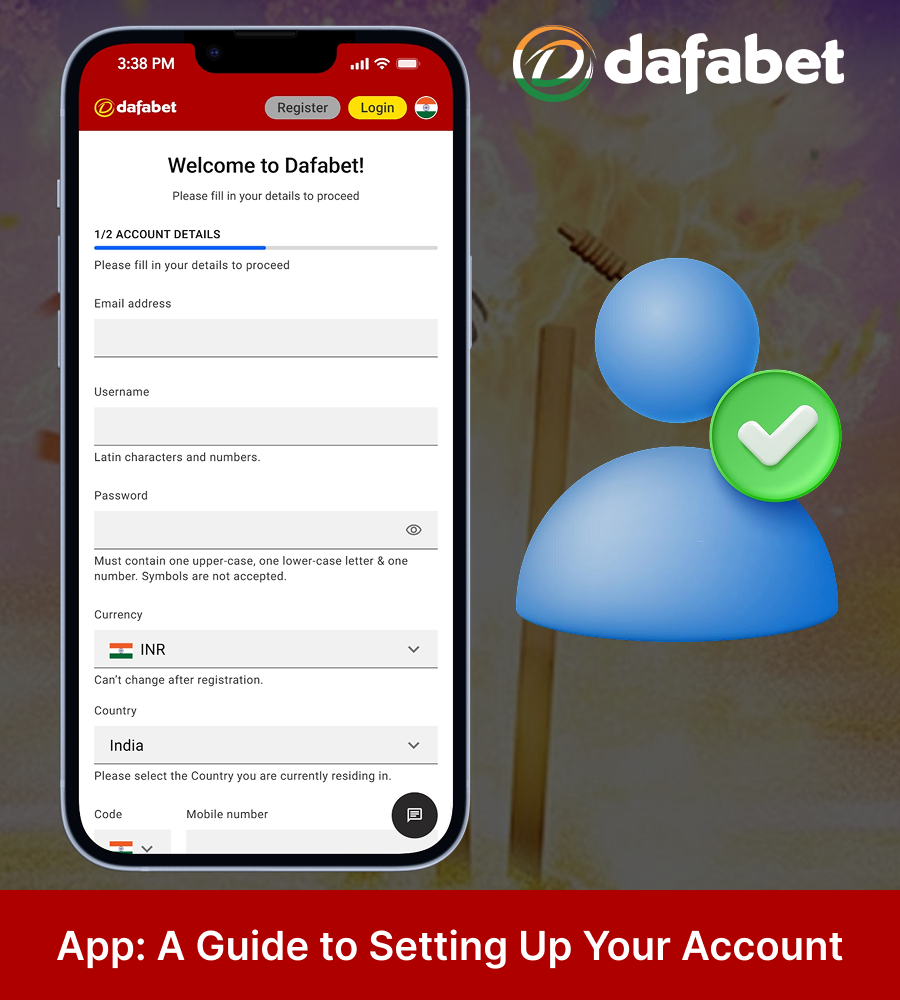 Registering an account on the Dafabet App