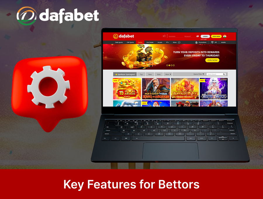 Main Dafabet website features for bettors
